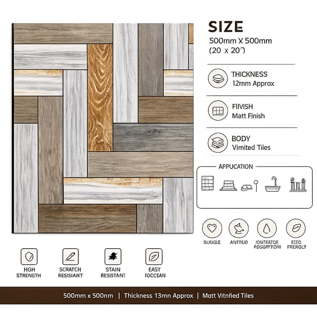 X 6132 Wooden Tiles Parking - My Home Studio